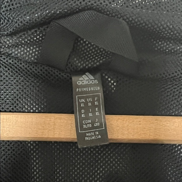 Adidas Black Windbreaker 3-stripes Hooded Jacket XL - Picture 2 of 9